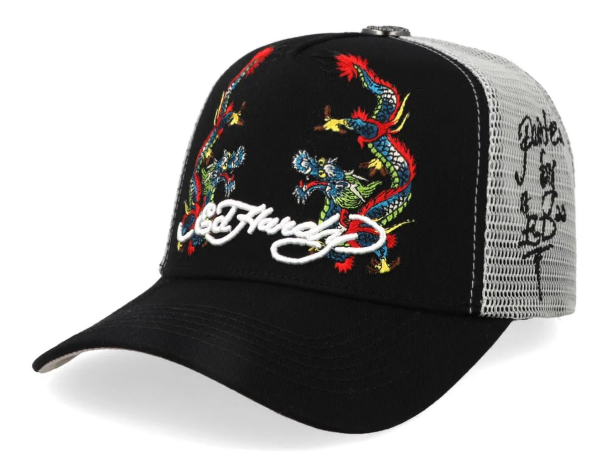 ED HARDY MIRROR DRAGONS BLACK / WHITE - ORIGINAL